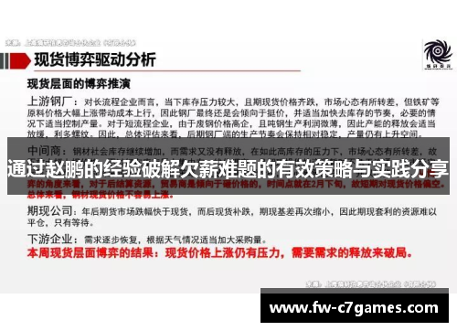 通过赵鹏的经验破解欠薪难题的有效策略与实践分享 通过赵鹏的经验破解欠薪难题的有效策略与实践分享
