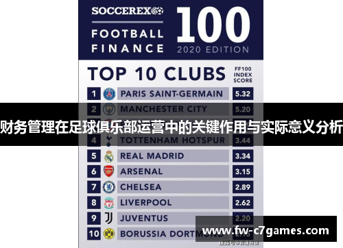 财务管理在足球俱乐部运营中的关键作用与实际意义分析 财务管理在足球俱乐部运营中的关键作用与实际意义分析